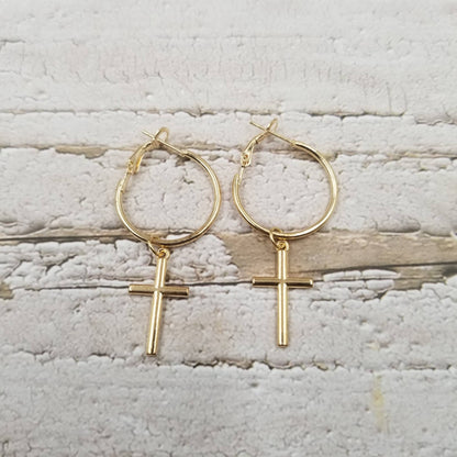 Gold/Silver Cross Earrings