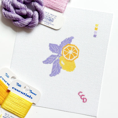 Lavender Lemon Needlepoint Canvas | 18 Mesh