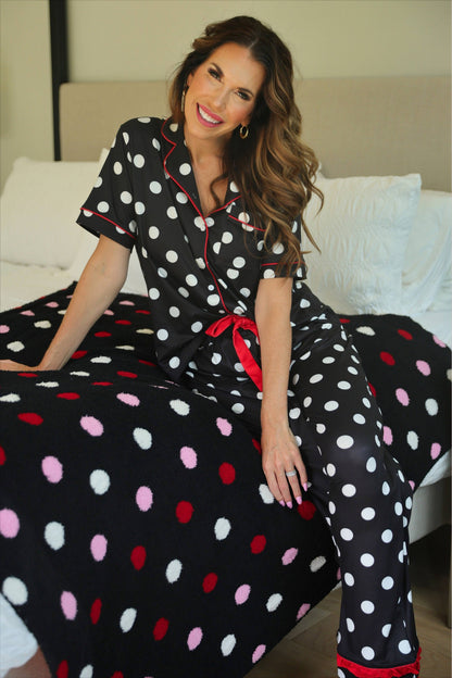 Polka Dot Ruffle PJ Set | (S-2XL)