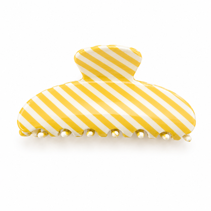 Yellow Striped Hair Claw Clip – Medium Hold