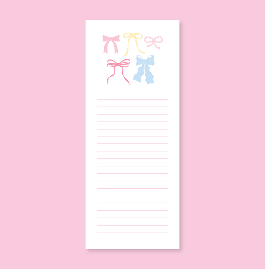 Pastel Bows List Notepad