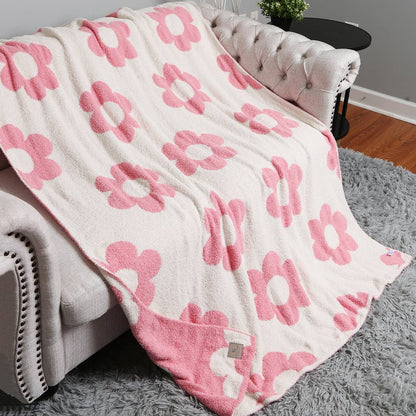 Daisy Pattern Print Cozy Soft Throw Blanket