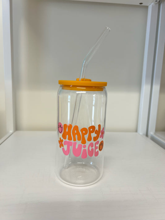 "Happy Juice" Glass Cup